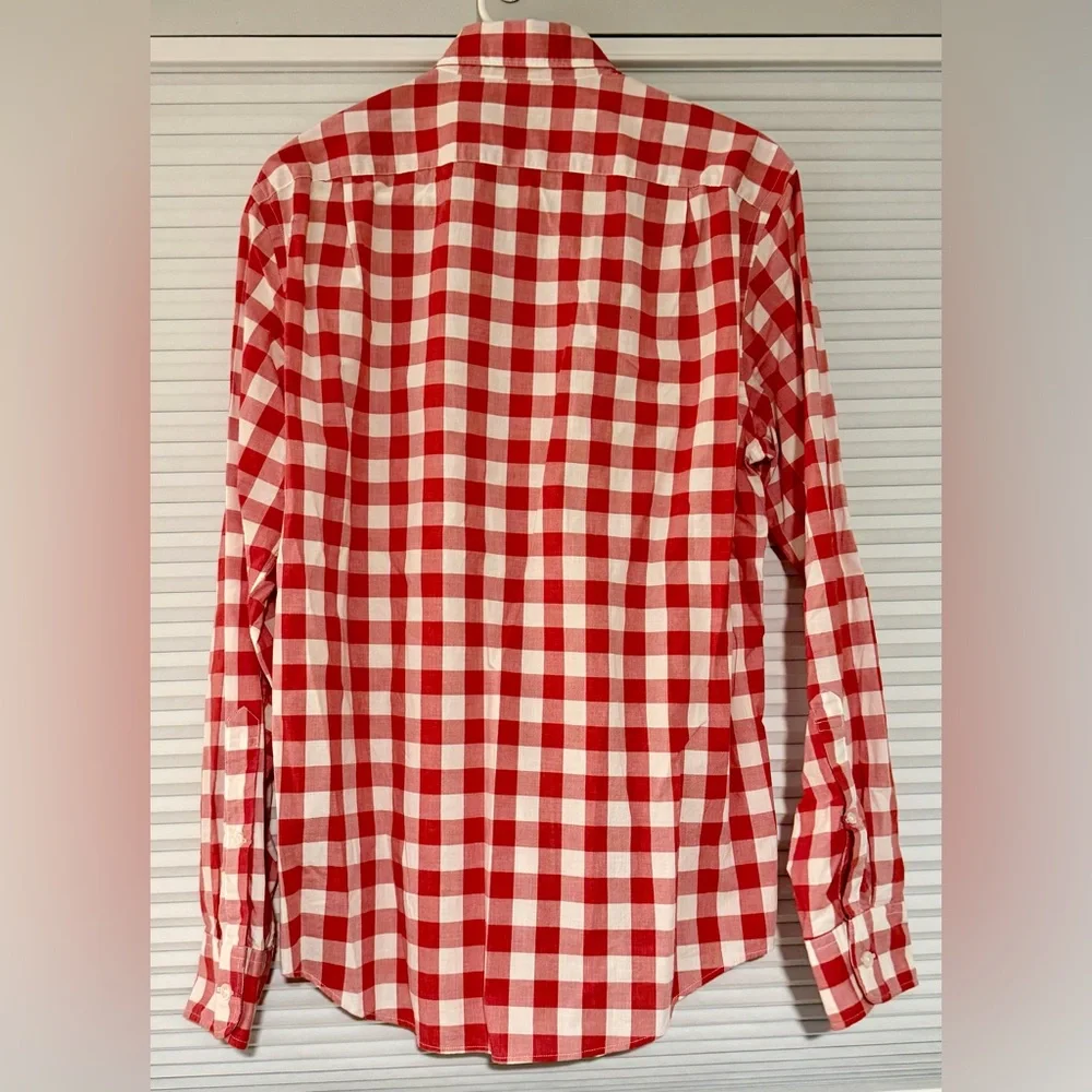 J. Crew Red and White Plaid Men's Shirt